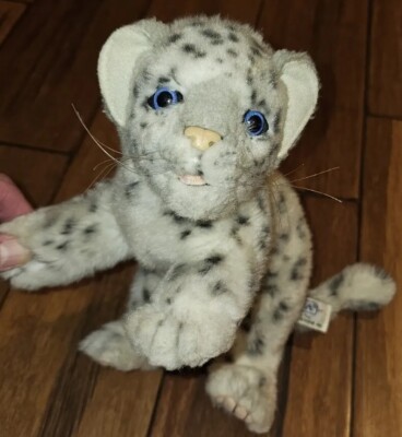 Hansa Snow Leopard Plush Lying 13 Inch Portraits of Nature 9820PM Stuffed Animal