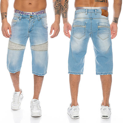 Rock Creek Herren Jeans Shorts Bermuda Hose Bikerhose Blau W29-W40 LL-389