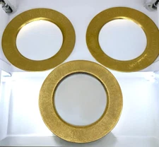 Spode Copeland's Gold Trim Large 10.5”  White Dinner 3 Plates Set England