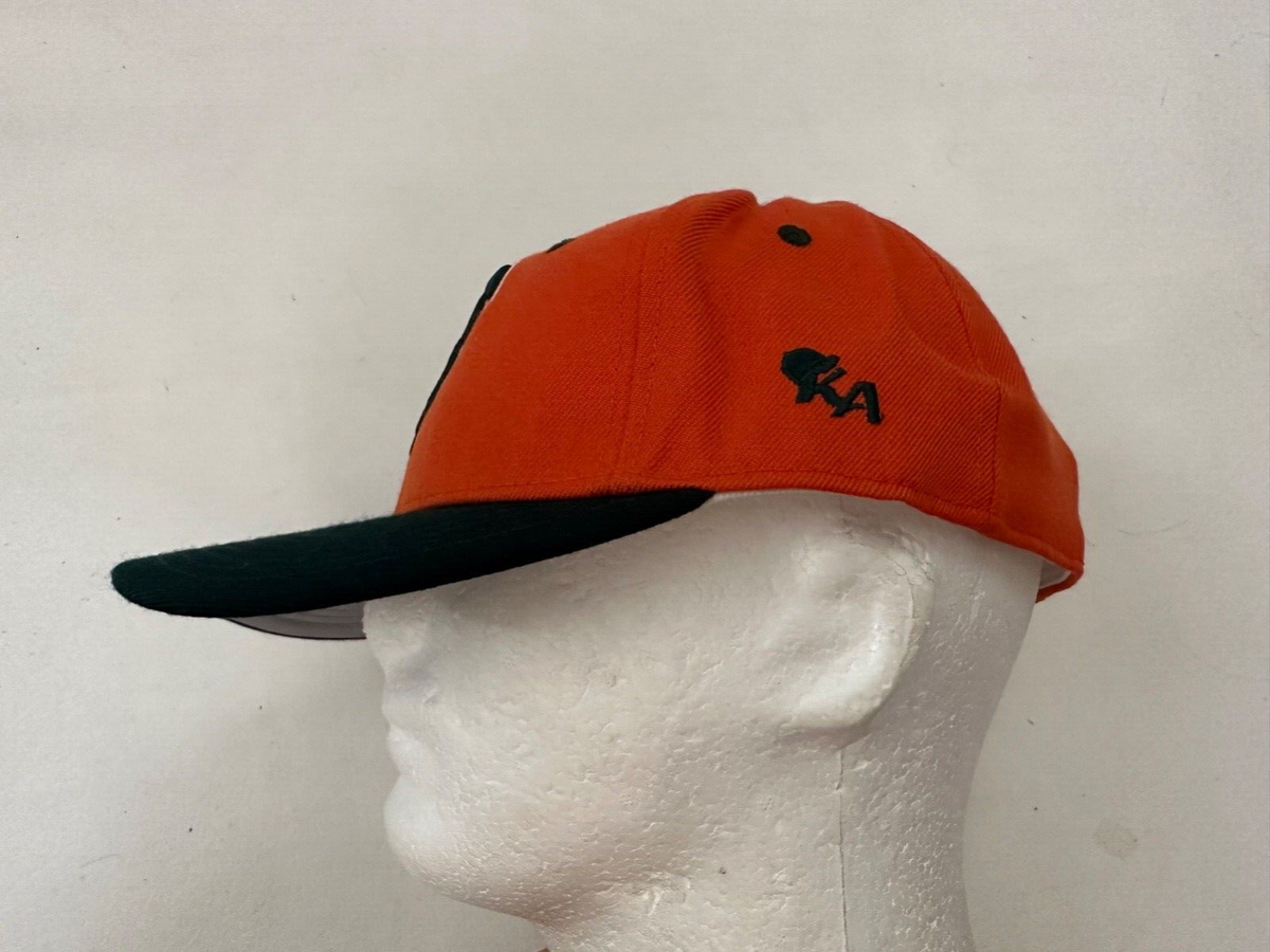 Black and Orange graphic fitted baseball Cap Letter CT Black Orange Fitted XS/S Adult Baseball Ball Cap  main image 2