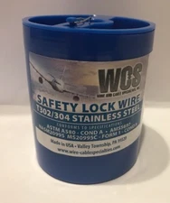 Aircraft Safety Lock Wire MS20995C21 1 LB. Roll .021” Diameter T302/304 SS New