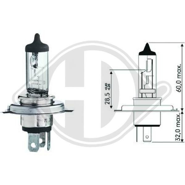 Diederichs LID10010 GlüHlampe, Fernscheinwerfer FüR Mini Mitsubishi-image