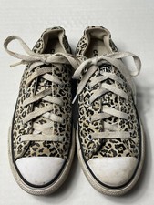 Converse All Star Chuck Taylor Girls Cheetah Print Shoes Size 1