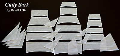 Revell Cutty Sark 1:96 - set of 27 standard sails for model sewed on CNC machine