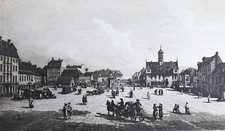 Radierung, Louis Schulz nach Canaletto, Dresden, Neustädter Markt, 1899, Rarität