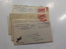 6 WW2 Letters Air Force Miami Beach Florida Lot Cheshire Connecticut WWII VTG