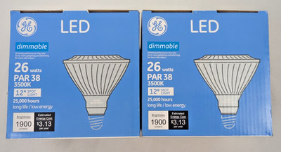 2 Pack GE 33647- LED26DP38S835/12 PAR 38 LED Flood Lamp 1900 Lumens 3500K 26 W