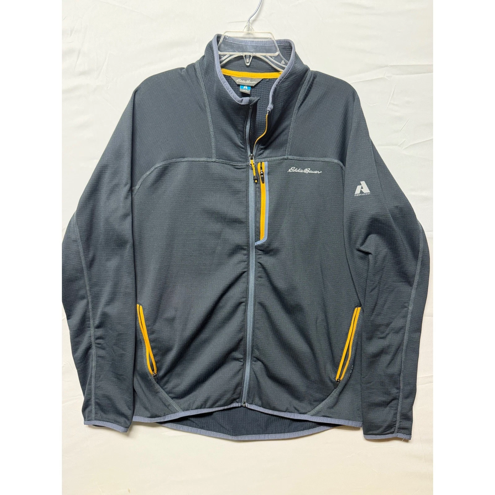 Eddie Bauer First Ascent FreeHeat Grid Fleece Jacket Mens Large Gray Full Zip - product detail image 1
