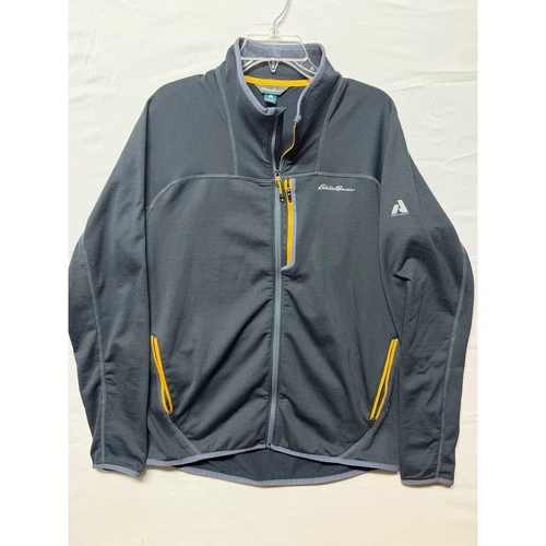 Eddie Bauer First Ascent FreeHeat Grid Fleece Jacket Mens Large Gray Full Zip - product listing photo