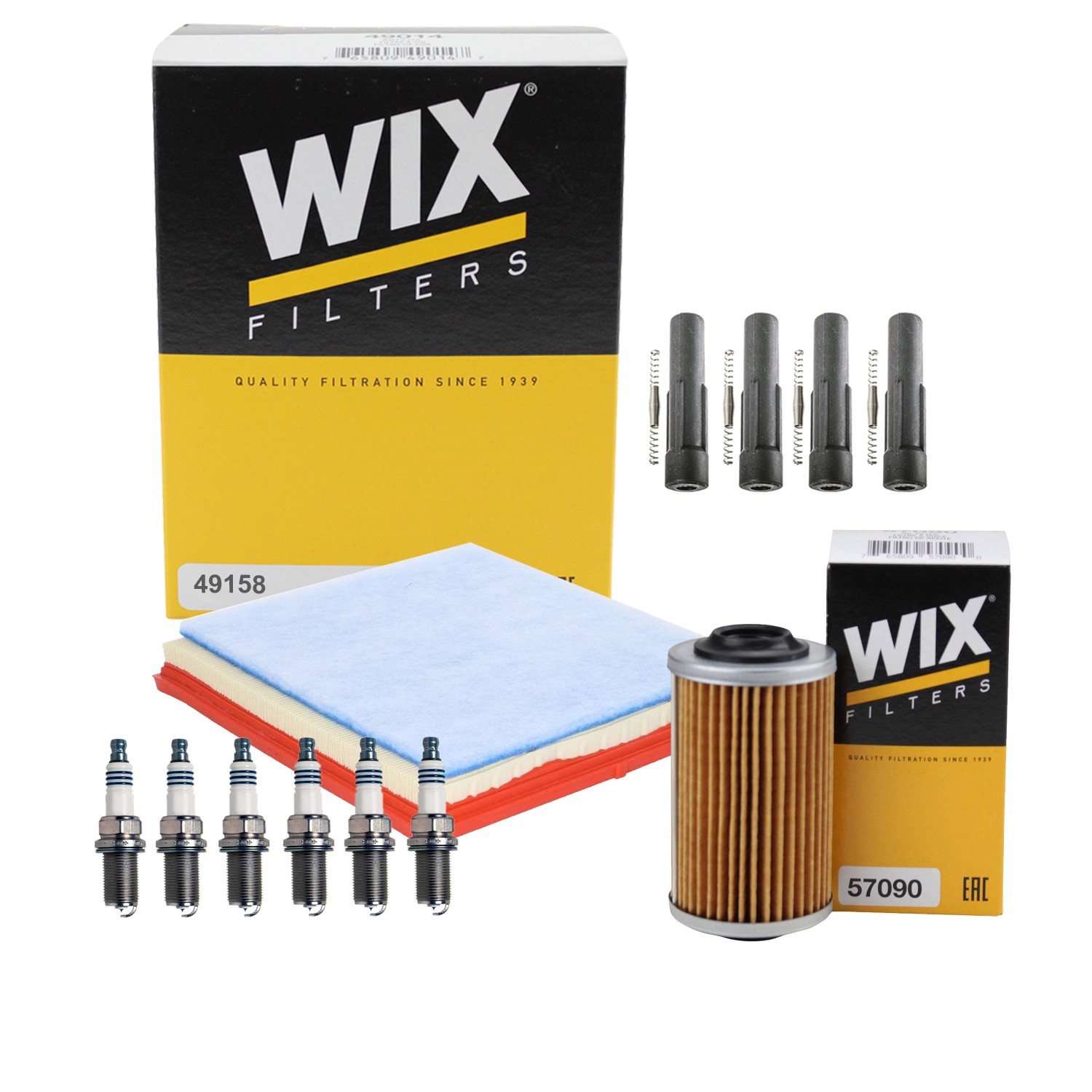 Wix Tune Up Kit Denso 6 Spark Plugs  Coil Boots Kit for Cadillac SRX 2.8 V6