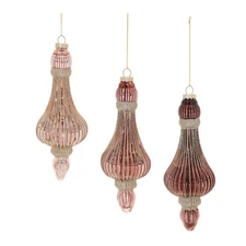 Ribbed Glass Drop Ornament (Set of 6)