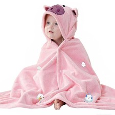 Blush 27.5x55 Inch Toddler Infant Baby Girl Boy Hooded Soft Bath Towel Blanket