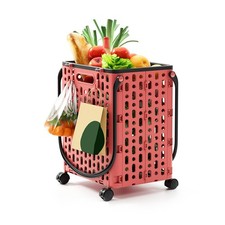 Folding Utility Cart with 360 Swivel Stair-Climbing Wheels, All-in-One