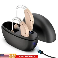 Pair Rechargeable Digital Invisible Hearing Aids Sound Voice Amplifier Mini BTE