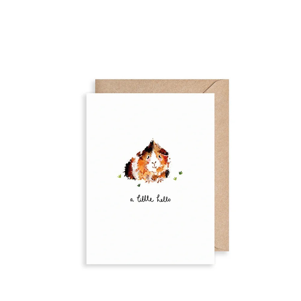 Thoughtful Card Just to Say Hello Guinea Pig - Louise Mulgrew Greeting Card
