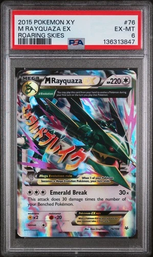 2015 POKEMON XY ROARING SKIES #76 M RAYQUAZA EX PSA 6