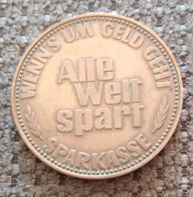 Medaille Alle Welt spart. Sparkasse 1964