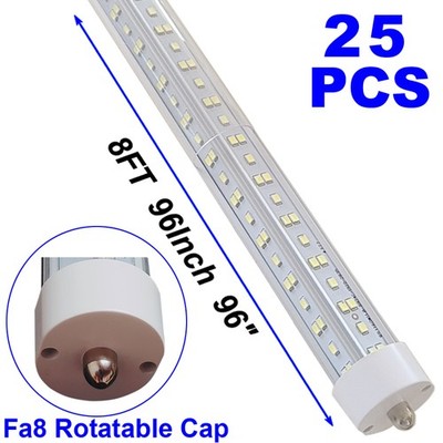 T8 8FT Led Tube Light Bulbs FA8 Single Pin 144W 25 PACK 8 Foot Led Shop Lights