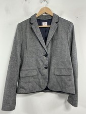 Womans Excellent Condition Gap Lined Long Sleeve Blazer 10 Navy White