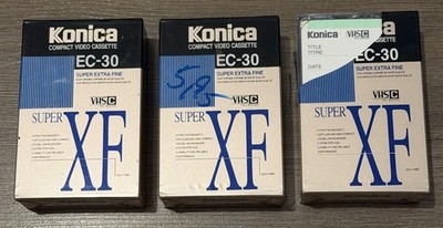 3x Konica EC-30 VHS C Super XF Vintage Retro Leerkassette Verpackt