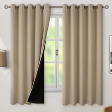 BGment Thermal Insulated 100 Blackout Curtains for Bedroom with Black Liner,