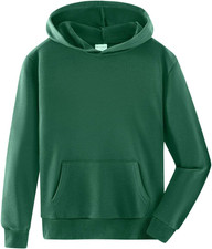 Youth Solid Classic Hoodies Soft Hooded Pullover Sweatshirts for Children 3-14