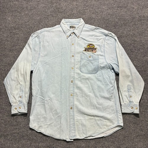 Champion, Vintage Tony Stewart 2005 NASCAR Champion Mens Long Sleeve Denim Shirt Large Lee