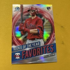Alec Bohm Rookie Of The Year Favorites Chrome 2021 Bowman Card #RRY-AB Phillies