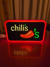 Chilis Food Restaurant -  USB Lighted LED Sign - Man Cave - Arcade