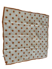 vintage scarf with an orange and white polka dot pattern