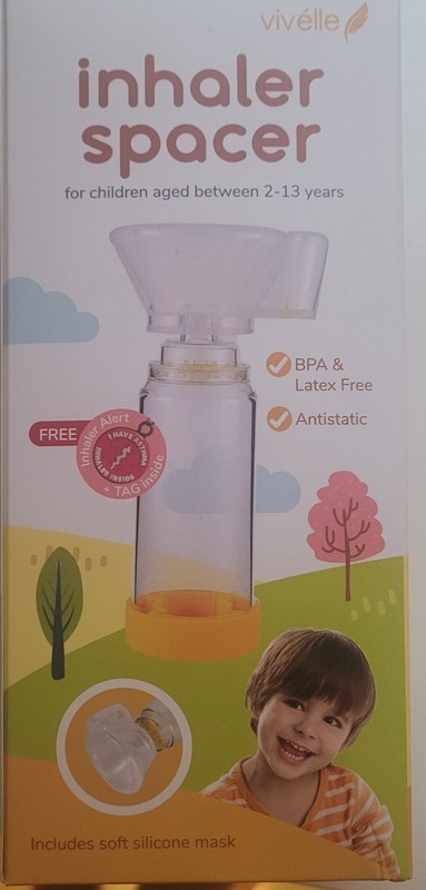 Vivélle Handheld Inhaler Spacer for Children 2-13yo Safety Sealed Includes Mask
