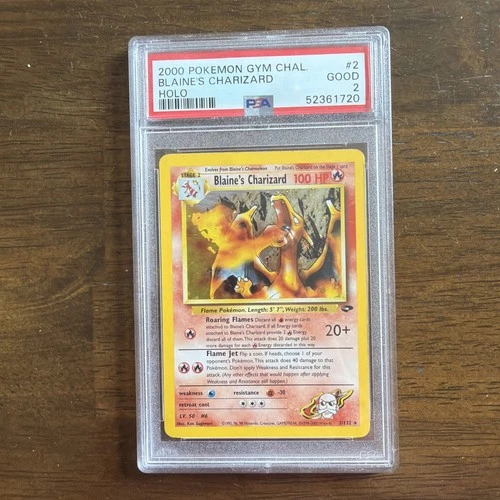 2000 Pokemon Gym Challenge 2 Blaine's Charizard Holo PSA 2!!