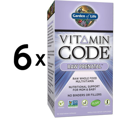 6 x Garden of Life Vitamin Code RAW Prenatal - 180 vcaps (324,06 EUR/kg)