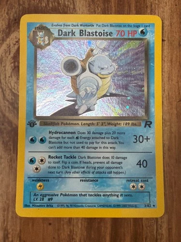 Dark Blastoise 3/82 1ST EDITION Team Rocket Holo (Beckett 8)
