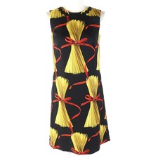 DOLCE&GABBANA Dress Size 36 Non-Used Silk Sleeveless Pasta Pattern