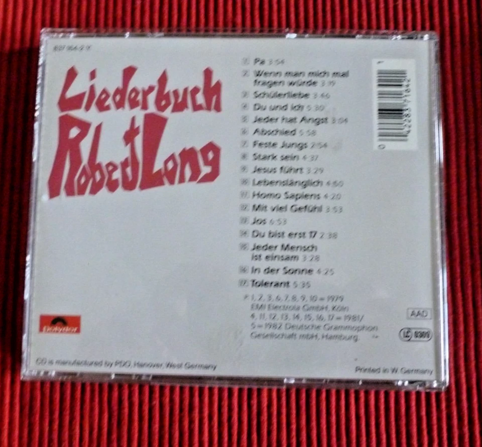 ROBERT LONG - CD - LIEDERBUCH - RARE - Bild 2 von 2
