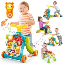 5 in 1 Baby Walker Sit-to-Stand Toys, Learning Walker for Boys Girls Toddler,...