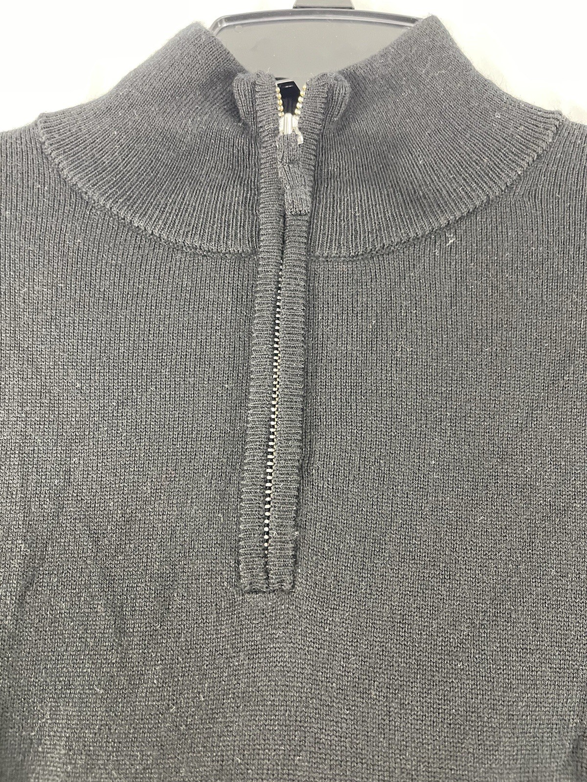 Lacoste Men’s Zip Up High Neck Pure Merino Extra Fine Wool Black Sweater Size XL image 3