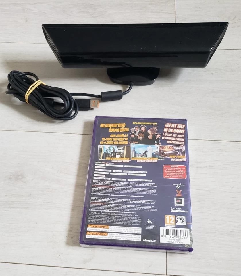 Lot Camera Détection Mouvements Kinect Microsoft Xbox 360 Officielle + jeu neuf - Photo 2/4