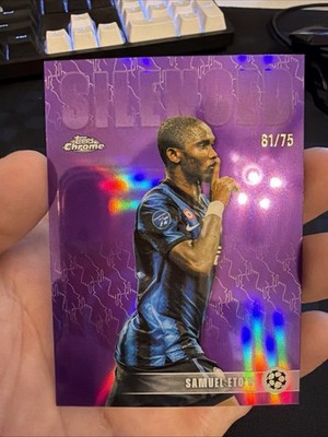 Samuel Eto'o 2025 Topps Chrome UEFA CC #SHH-9 PURPLE Silenced /75 *FLAWLESS*