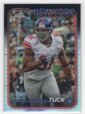 #142 Justin Tuck 2024 Topps Chrome Prism Refractor New York Giants