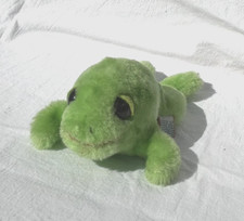 VTG Dakin Tadpole Frog Plush Green -Black Eyes 7.5" 1975 Nut Shell Swimming Pose