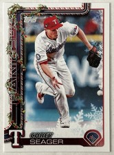 2025 Topps Holiday Back Variation Card #H125 Corey Seager Texas Rangers