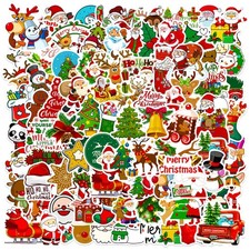 Christmas Theme Stickers, 100Pcs Vinyl Waterproof Merry