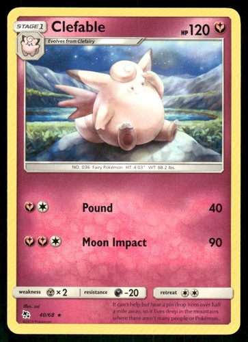 Clefable 40/68 - Hidden Fates - Rare NM