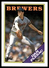 Dan Plesac 1988 Topps #670 Milwaukee Brewers MLB READ FREE SHIPPING AutographDen