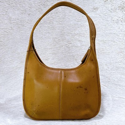 Vintage Coach 9033 Rare Color Mustard Yellow Leather Ergo Shoulder