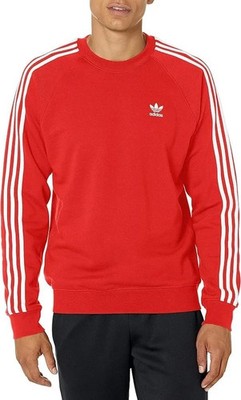 New Adidas Adicolor Classics 3-Stripes Crew Mens Sweatshirt - Better Scarlet NWT