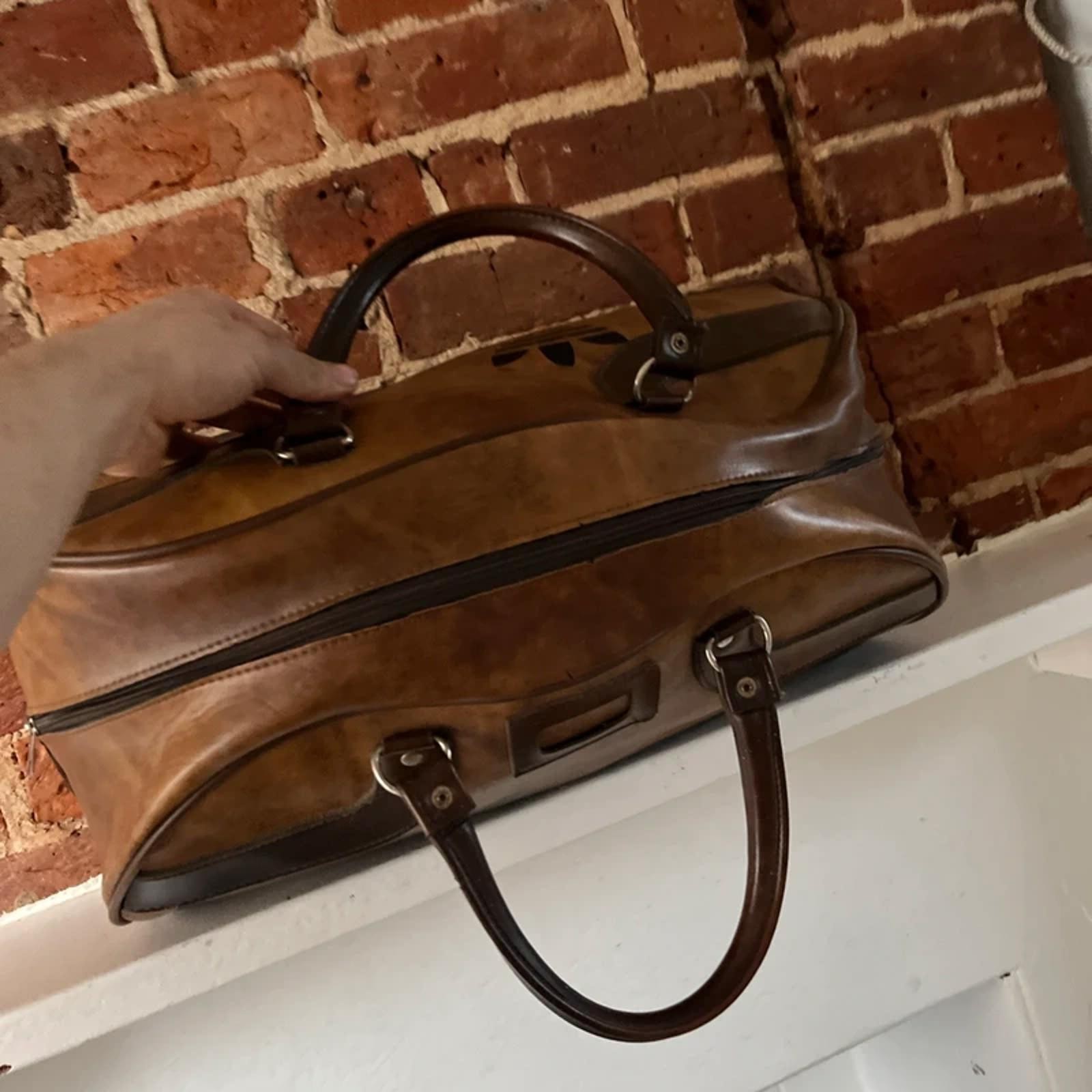 True Vintage 1970’s Adidas Leather “Peter Black” Retro Sports Bag image 6