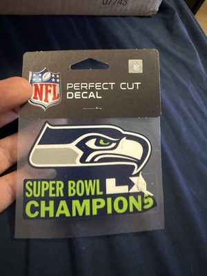 Seattle Seahawks Super Bowl LX Champions 4x4 Perfect Cut Decal NFL WINCRAFT
